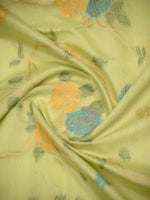 Pista Green Zari Cotton Meenakari Saree