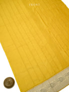 Yellow Printed Chanderi Silk Handloom Banarasi Suit - Sacred Weaves