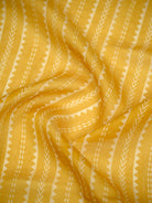 Yellow Printed Chanderi Silk Handloom Banarasi Suit - Sacred Weaves