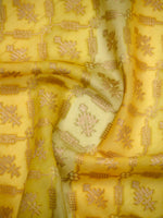 Yellow Booti Cotton Silk Handloom Banarasi Suit - Sacred Weaves