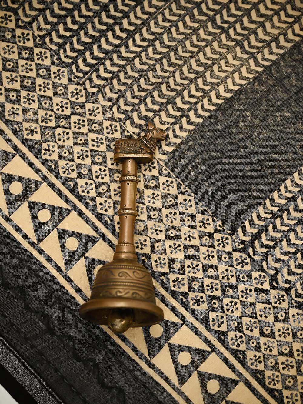 Black Printed Chanderi Silk Handloom Banarasi Suit - Sacred Weaves