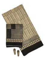 Black Printed Chanderi Silk Handloom Banarasi Suit - Sacred Weaves