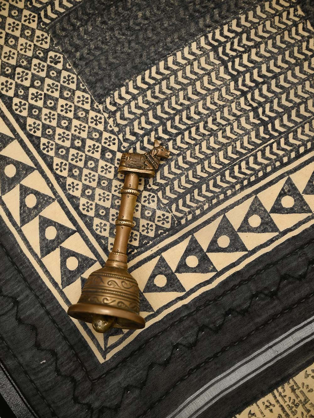 Black Printed Chanderi Silk Handloom Banarasi Suit - Sacred Weaves