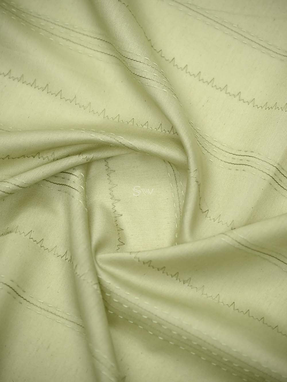 Pista Green Chanderi Silk Handloom Banarasi Suit - Sacred Weaves