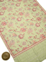 Pista Green Chanderi Silk Handloom Banarasi Suit - Sacred Weaves