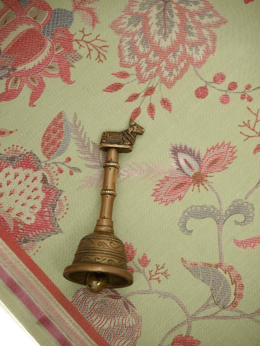 Pista Green Chanderi Silk Handloom Banarasi Suit