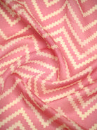 Pink Printed Chanderi Silk Handloom Banarasi Suit - Sacred Weaves