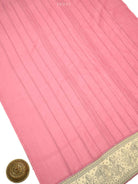 Pink Printed Chanderi Silk Handloom Banarasi Suit - Sacred Weaves