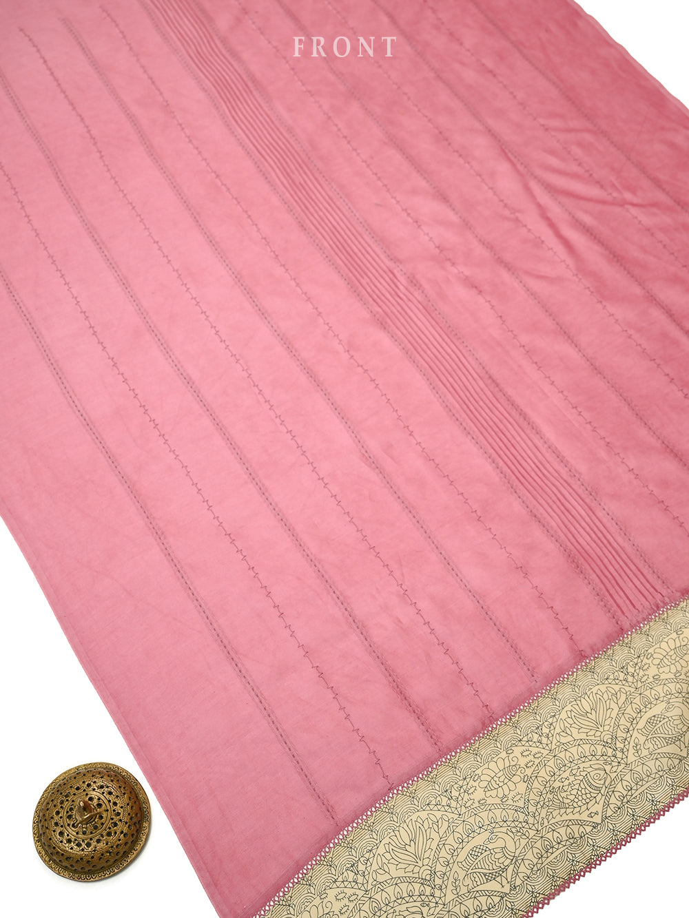 Pink Printed Chanderi Silk Handloom Banarasi Suit - Sacred Weaves