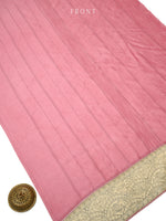 Pink Printed Chanderi Silk Handloom Banarasi Suit - Sacred Weaves
