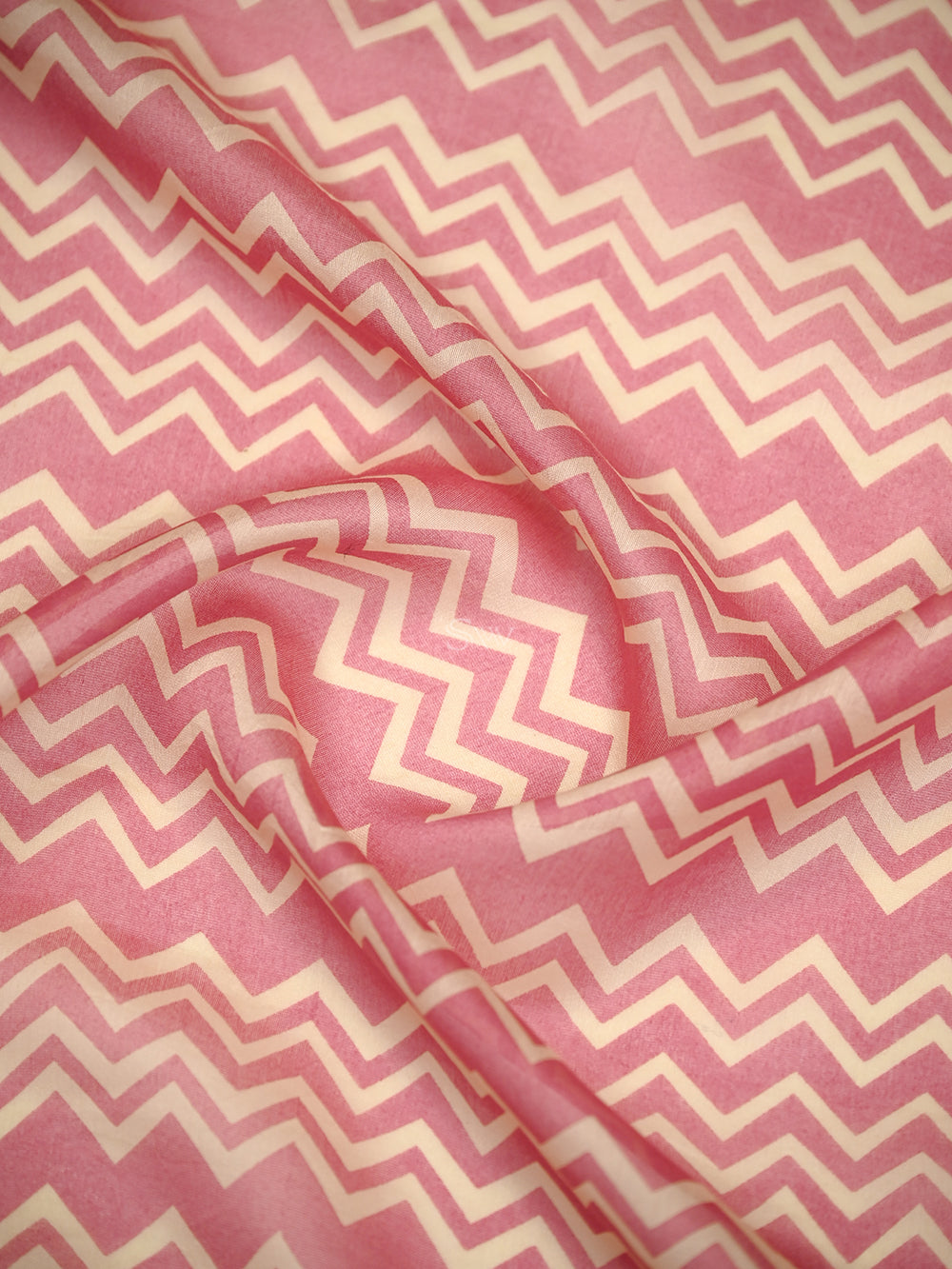 Pink Printed Chanderi Silk Handloom Banarasi Suit - Sacred Weaves