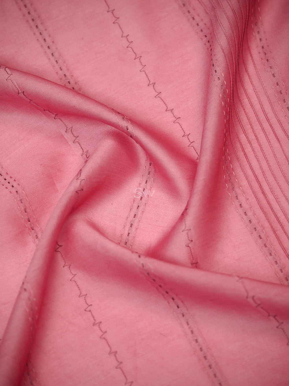 Pink Printed Chanderi Silk Handloom Banarasi Suit - Sacred Weaves