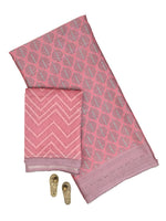 Pink Printed Chanderi Silk Handloom Banarasi Suit - Sacred Weaves