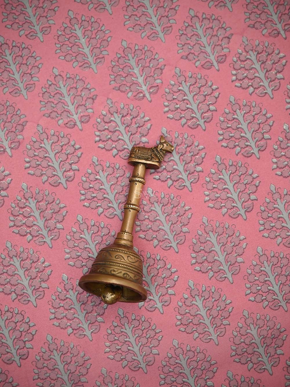 Pink Printed Chanderi Silk Handloom Banarasi Suit - Sacred Weaves