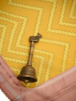 Yellow Printed Chanderi Silk Handloom Banarasi Suit - Sacred Weaves