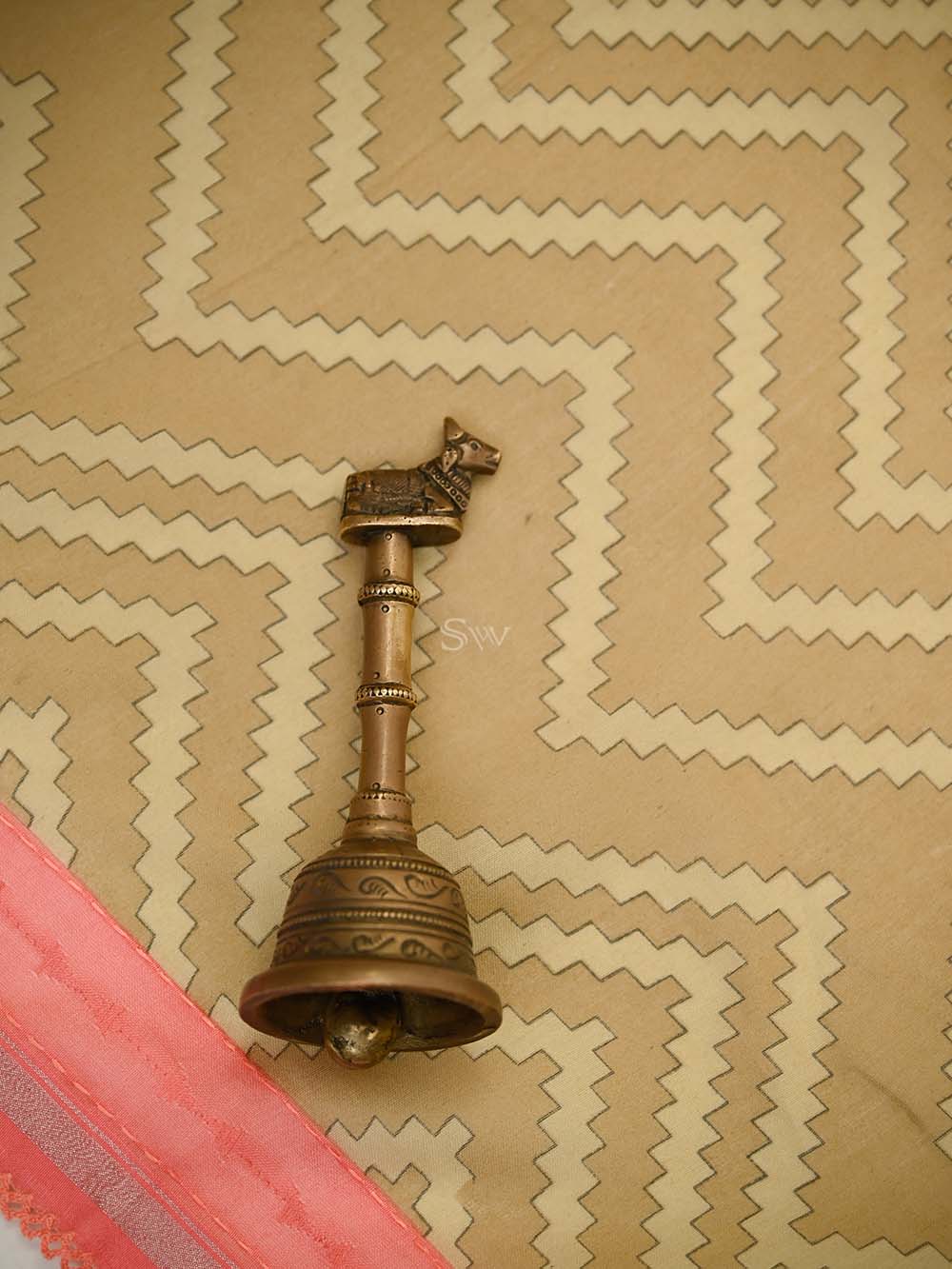 Dark Beige Printed Chanderi Silk Handloom Banarasi Suit - Sacred Weaves