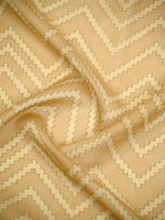 Dark Beige Printed Chanderi Silk Handloom Banarasi Suit - Sacred Weaves