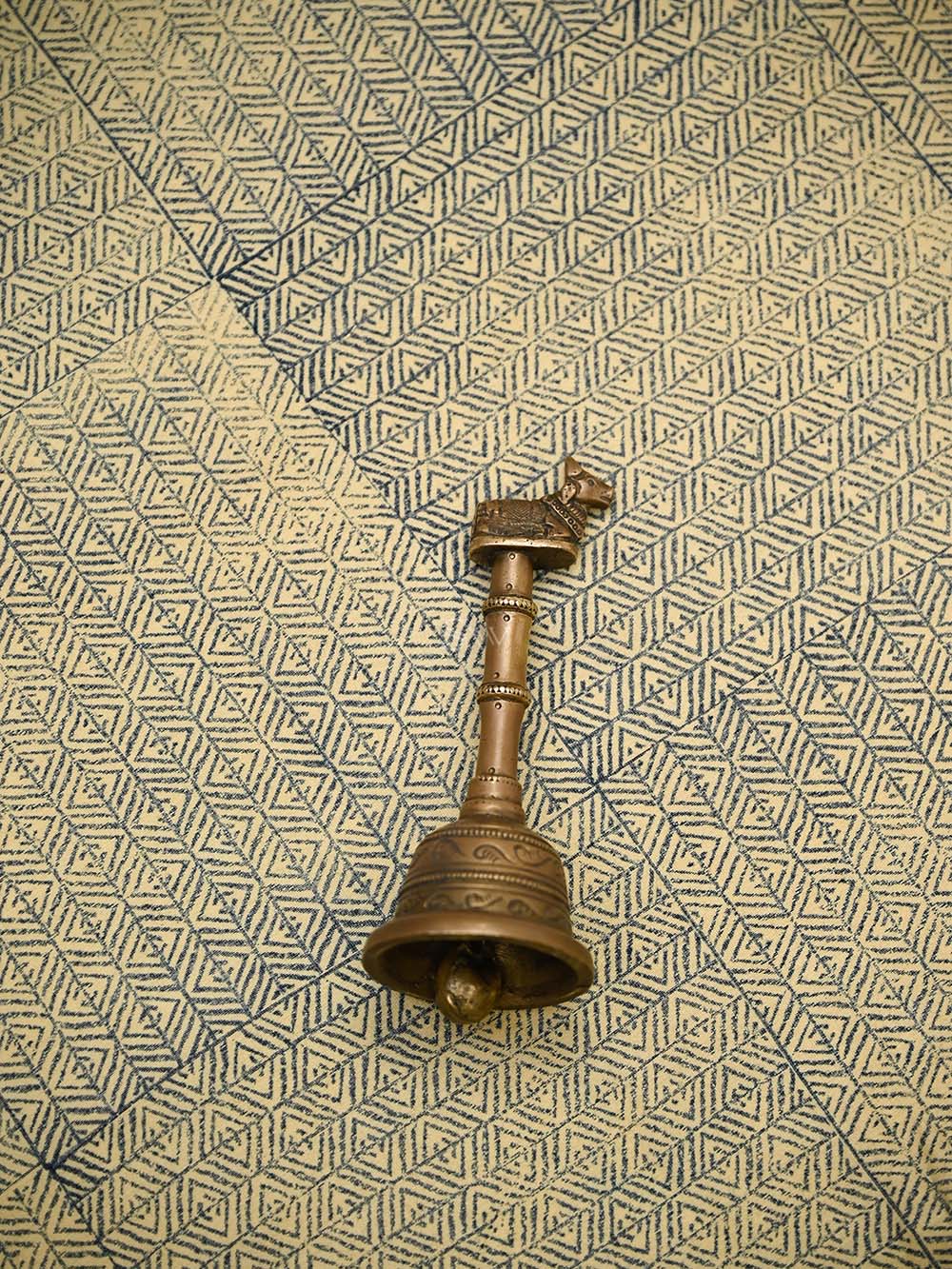 Midnight Blue Printed Cotton Silk Handloom Banarasi Suit