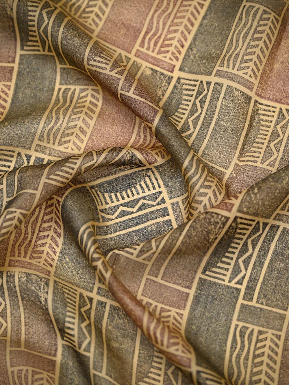 Black Printed Chanderi Silk Handloom Banarasi Suit - Sacred Weaves
