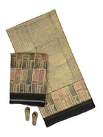 Black Printed Chanderi Silk Handloom Banarasi Suit - Sacred Weaves