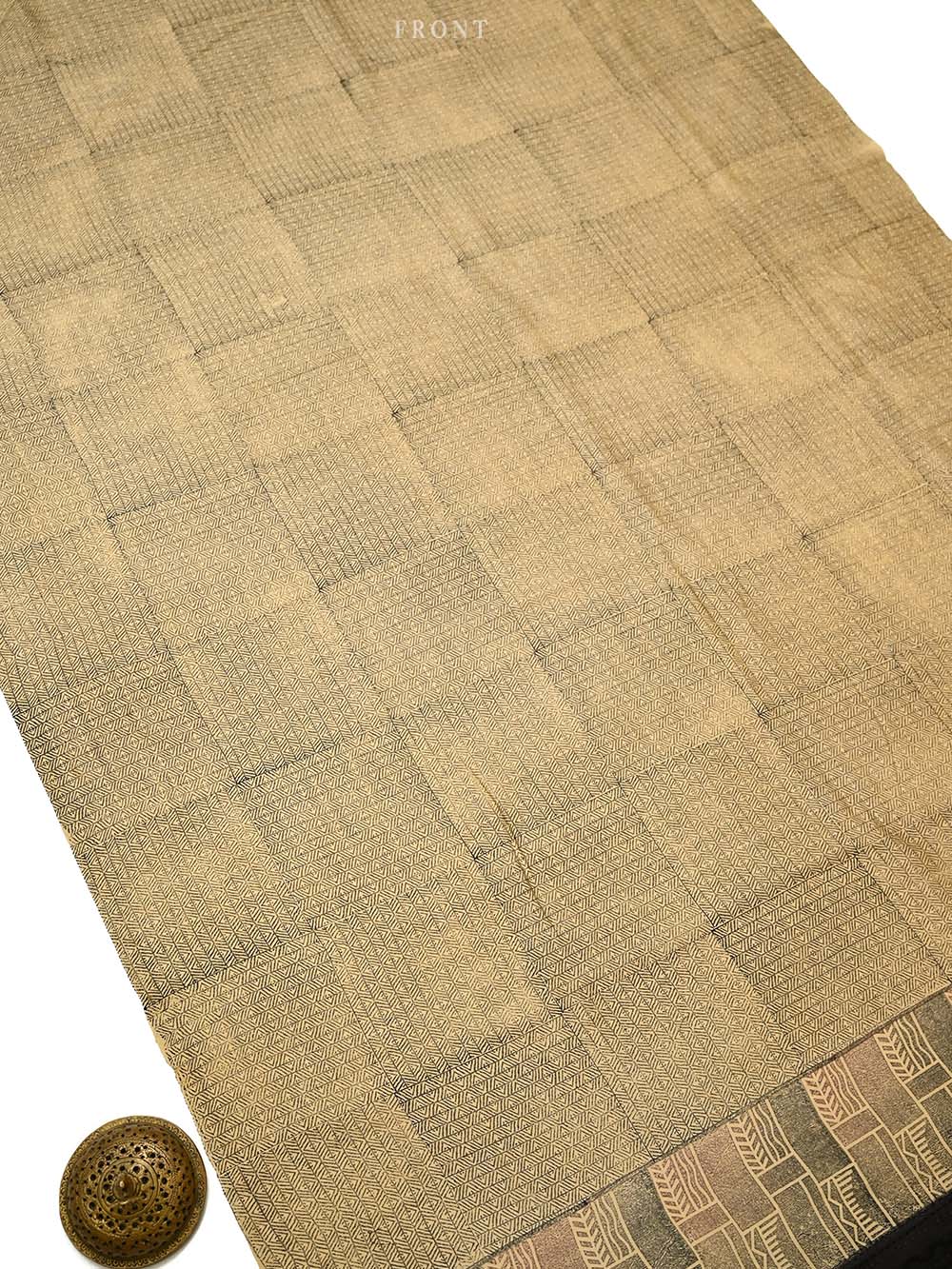 Black Printed Chanderi Silk Handloom Banarasi Suit - Sacred Weaves