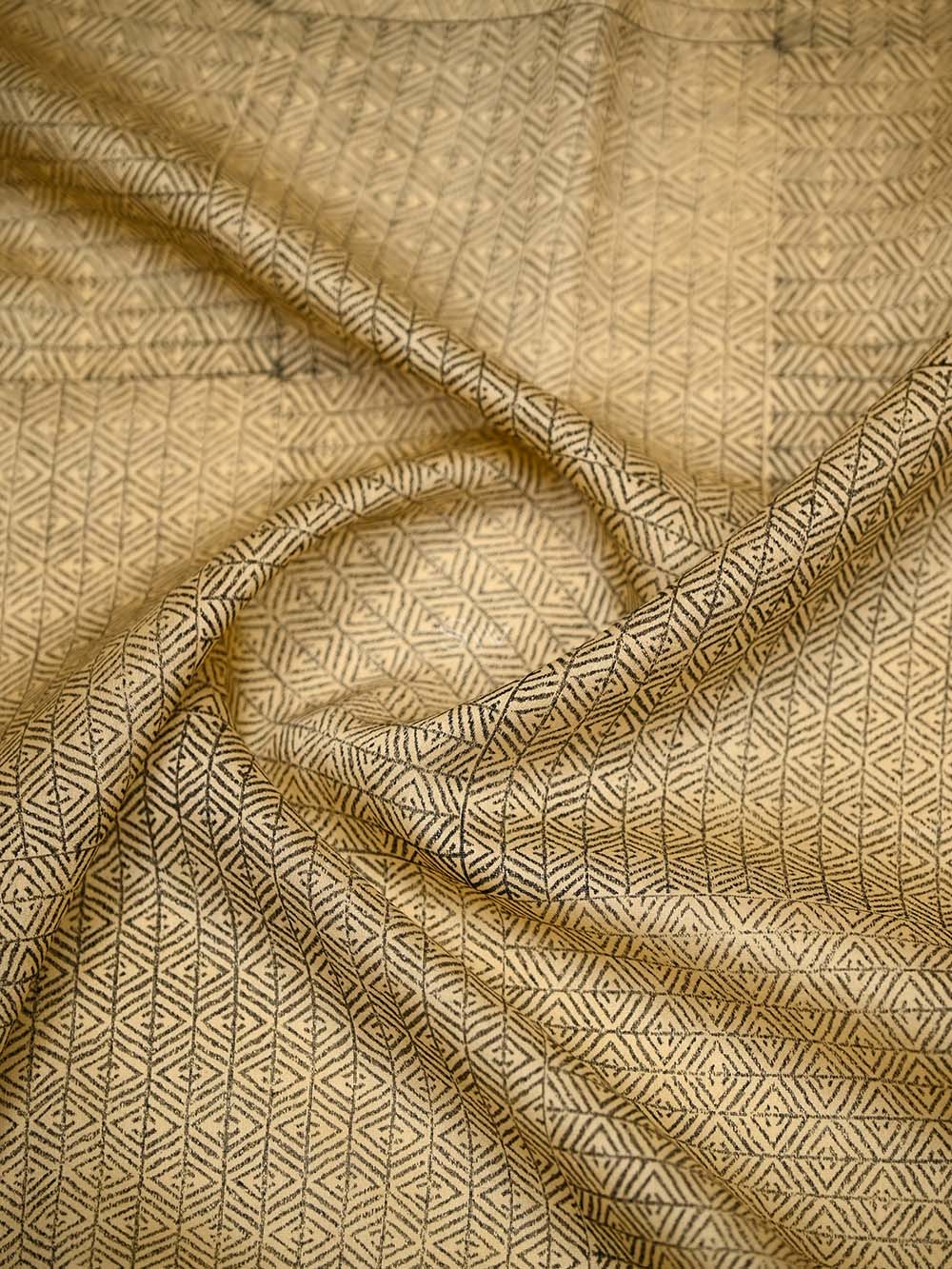 Black Printed Chanderi Silk Handloom Banarasi Suit - Sacred Weaves