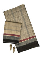 Black Printed Cotton Silk Handloom Banarasi Suit - Sacred Weaves
