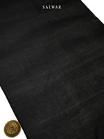 Black Printed Cotton Silk Handloom Banarasi Suit - Sacred Weaves