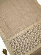 Light Brown Zari Cotton Saree - Sacred Weaves