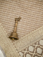 Light Brown Zari Cotton Saree - Sacred Weaves