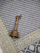 Blue Grey Zari Cotton Saree - Sacred Weaves