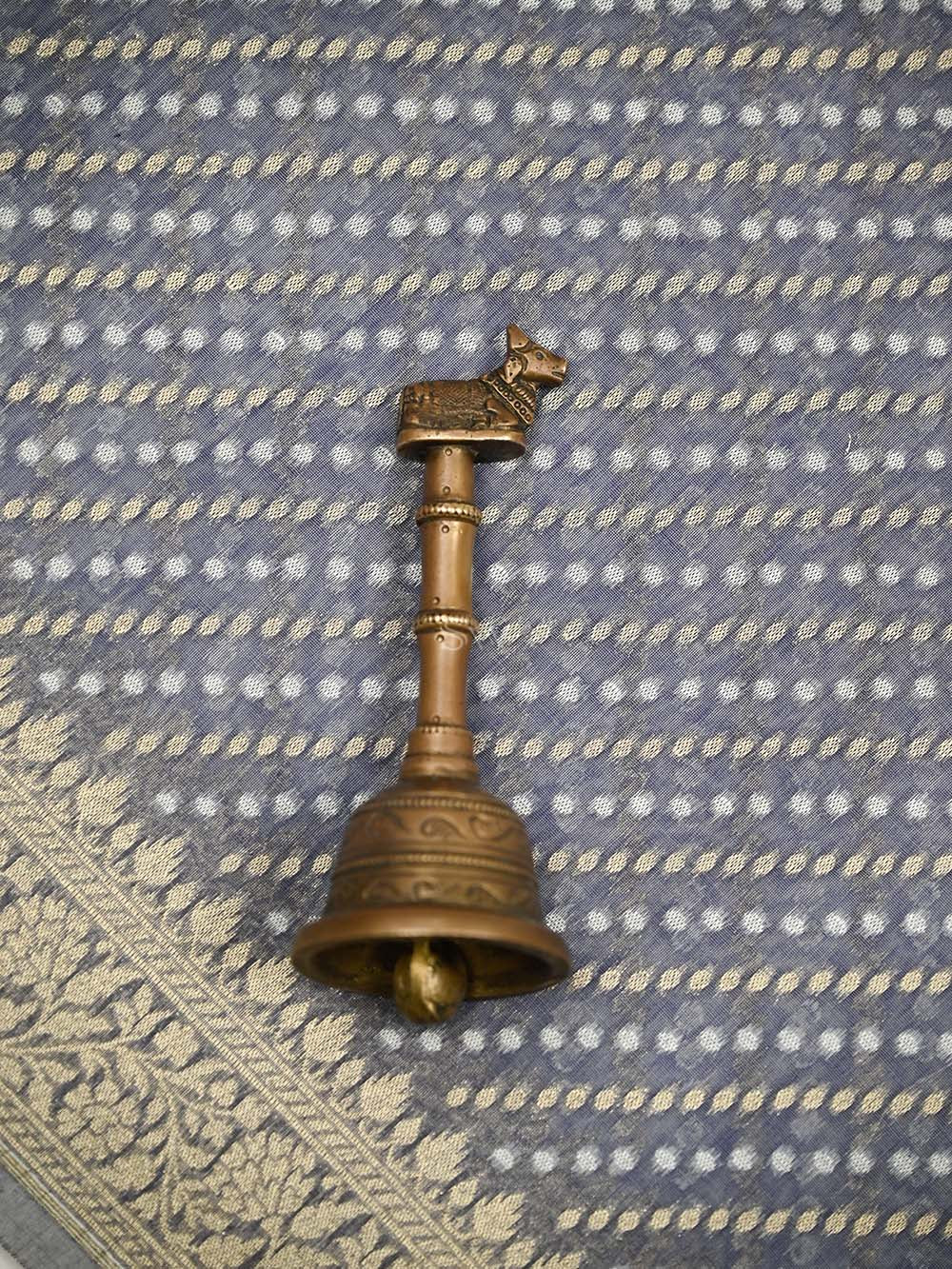 Blue Grey Zari Cotton Saree - Sacred Weaves