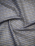 Blue Grey Zari Cotton Saree - Sacred Weaves