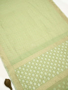Sea Green Zari Cotton Saree - Sacred Weaves