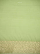 Sea Green Zari Cotton Saree - Sacred Weaves