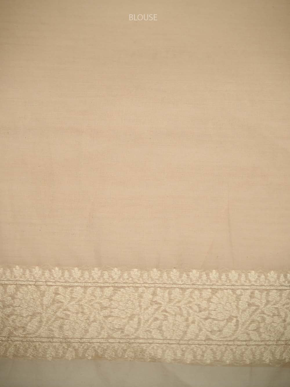 Cream Zari Cotton Saree - Sacred Weaves