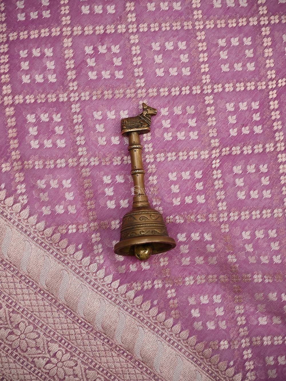 Lilac Zari Cotton Saree - Sacred Weaves