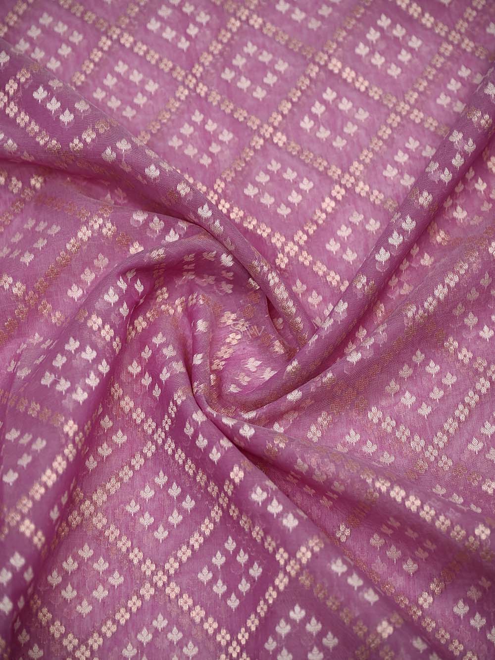 Lilac Zari Cotton Saree - Sacred Weaves