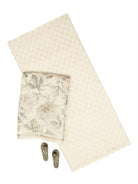 Off White Booti Cotton Silk Handloom Banarasi Suit - Sacred Weaves