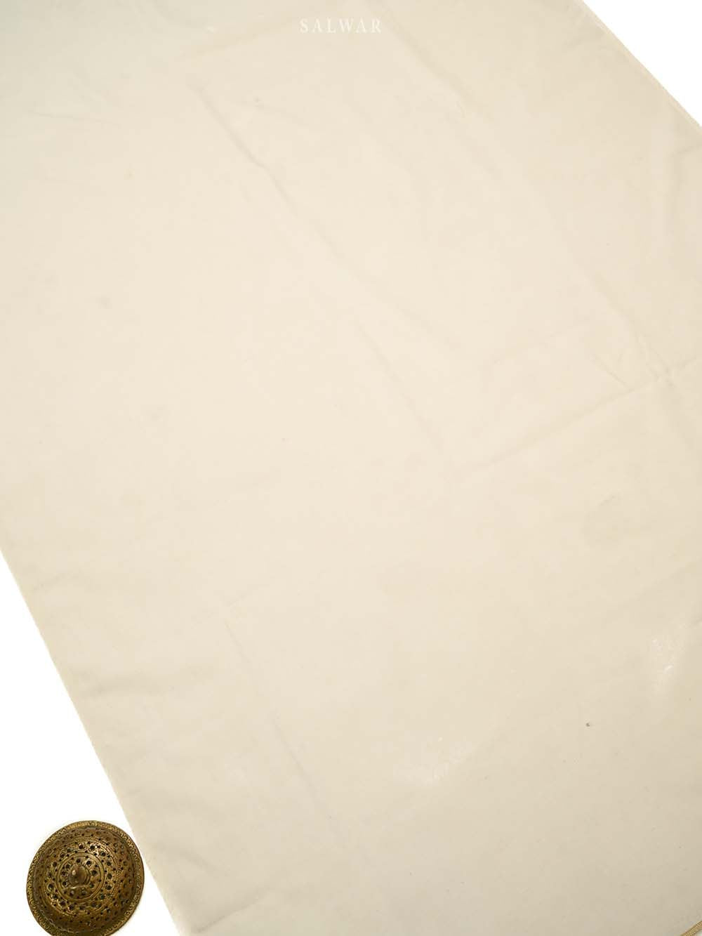 Cream Cotton Silk Handloom Banarasi Suit