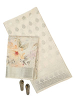 Cream Cotton Silk Handloom Banarasi Suit