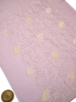 Pastel Purple Embroidered Organza Handloom Banarasi Suit