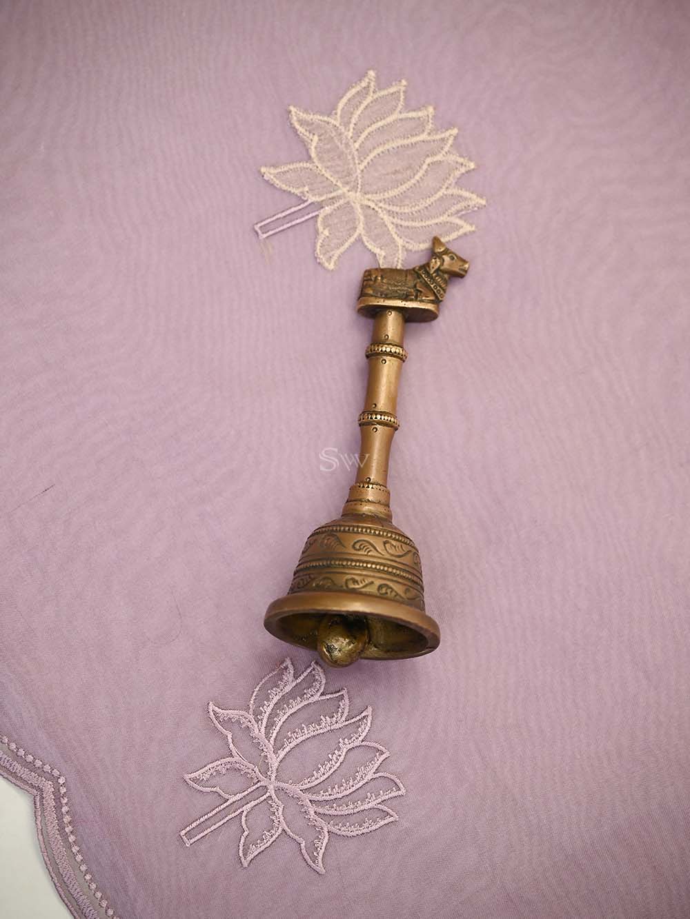 Pastel Purple Embroidered Organza Handloom Banarasi Suit