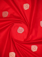 Red Booti Katan Silk Handloom Banarasi Dupatta - Sacred Weaves
