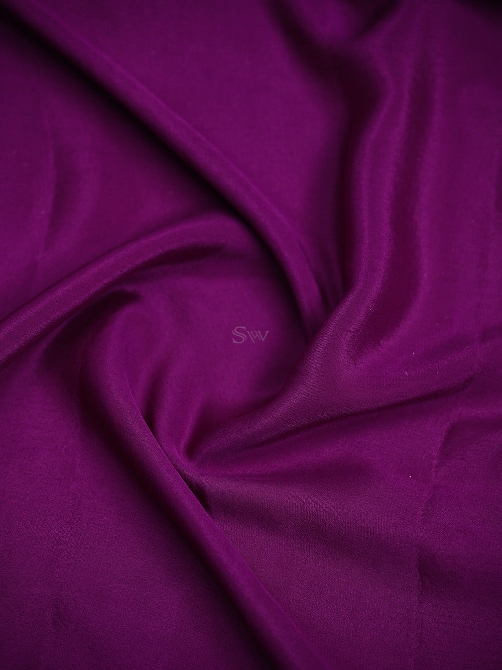 Purple Plain Crepe Silk Handloom Banarasi Saree - Sacred Weaves