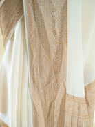 Off White Plain Crepe Silk Handloom Banarasi Saree - Sacred Weaves