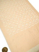 Cream Jaal Khaddi Georgette Handloom Banarasi Saree - Sacred Weaves