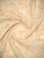 Cream Jaal Khaddi Georgette Handloom Banarasi Saree - Sacred Weaves
