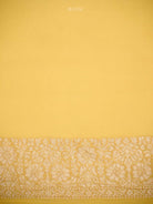 Yellow Jaal Khaddi Georgette Handloom Banarasi Saree - Sacred Weaves