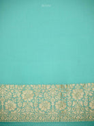 Sea Green Jaal Khaddi Georgette Handloom Banarasi Saree - Sacred Weaves